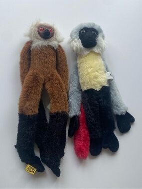 🐒 Vintage Wildlife Artists Plush Monkeys - Calgary Zoo Set of 2